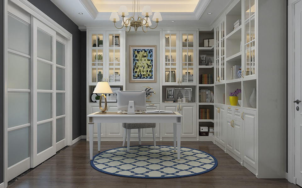 簡歐式轉角書柜_簡歐式轉角書柜廠家直銷